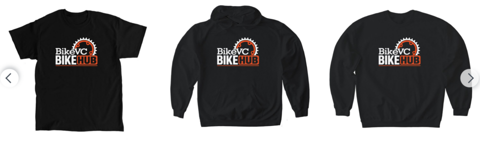 BikeHUB merch. Sweaters and shirts with logo