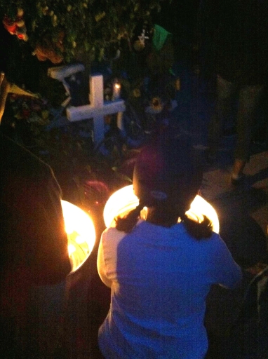 Candles after the ride of Silence