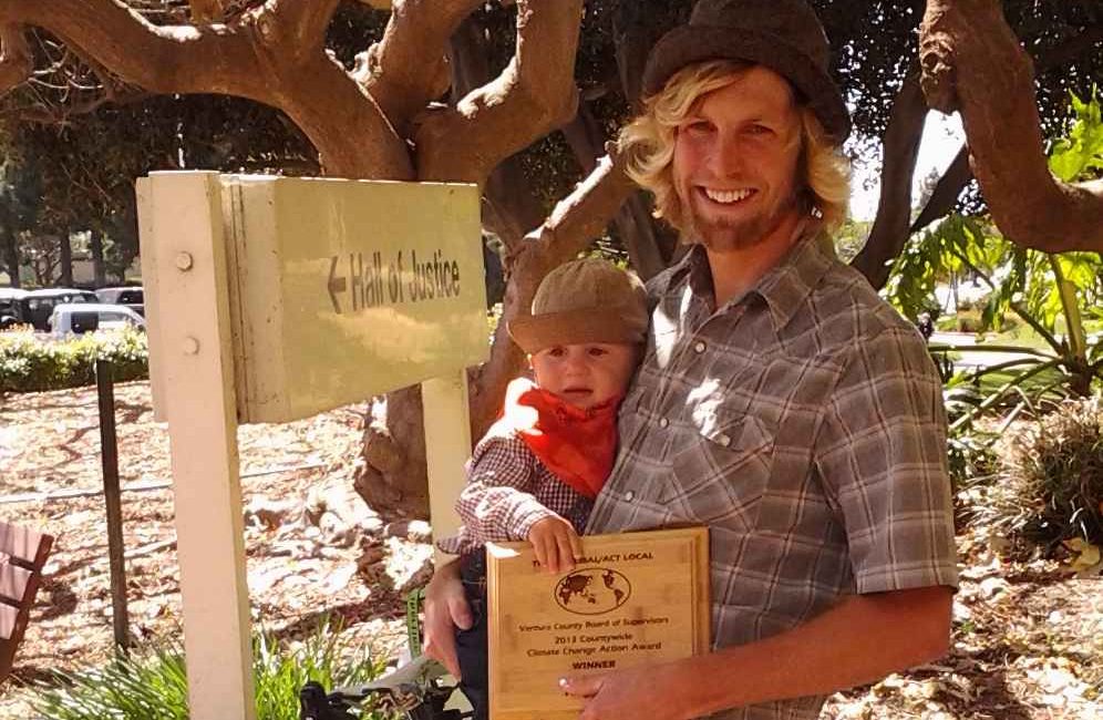 Toby with Maverick and award