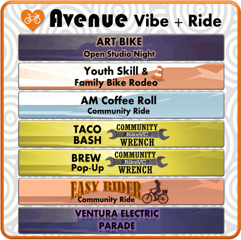 Avenue Vibe Ride Week schedule events